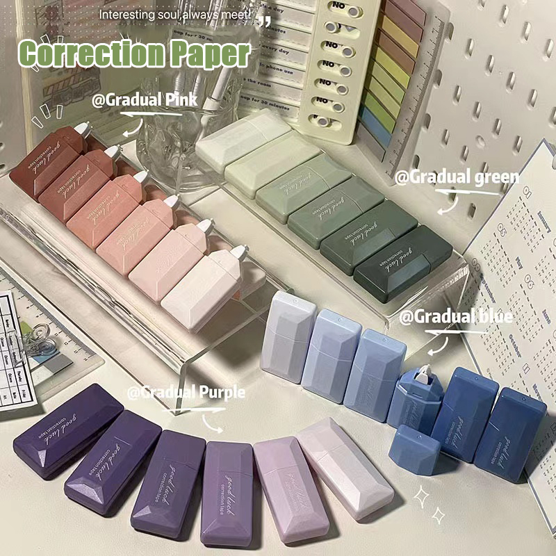 Correction Tape Roller - Fita de correção gradiente estilo cartão,