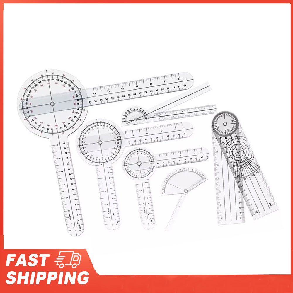 Ruler Set Transparent - Conjunto de goniômetros médicos, 6 peças,