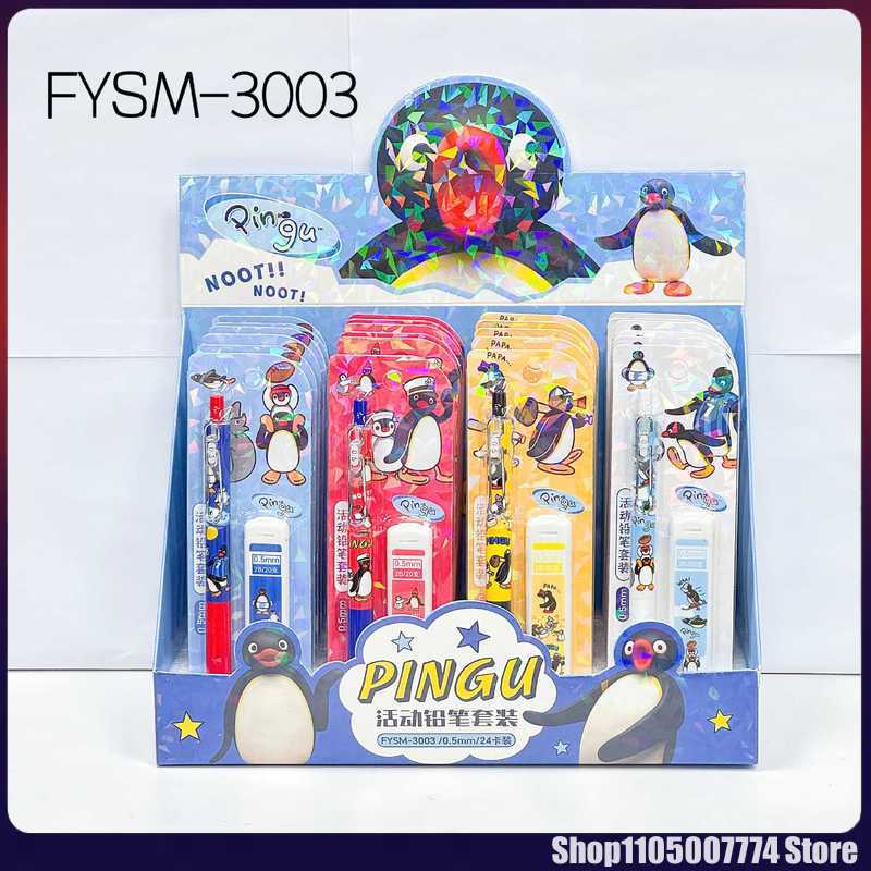 Stationery Supplier - Conjunto de Lápis Mecânicos Kawaii Pingu
