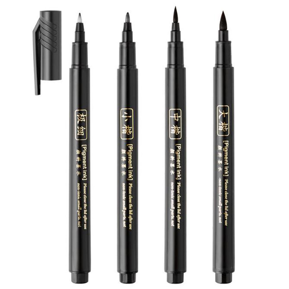 Stationery Supplier - 4pc escova caneta caligrafia palavras chinesas