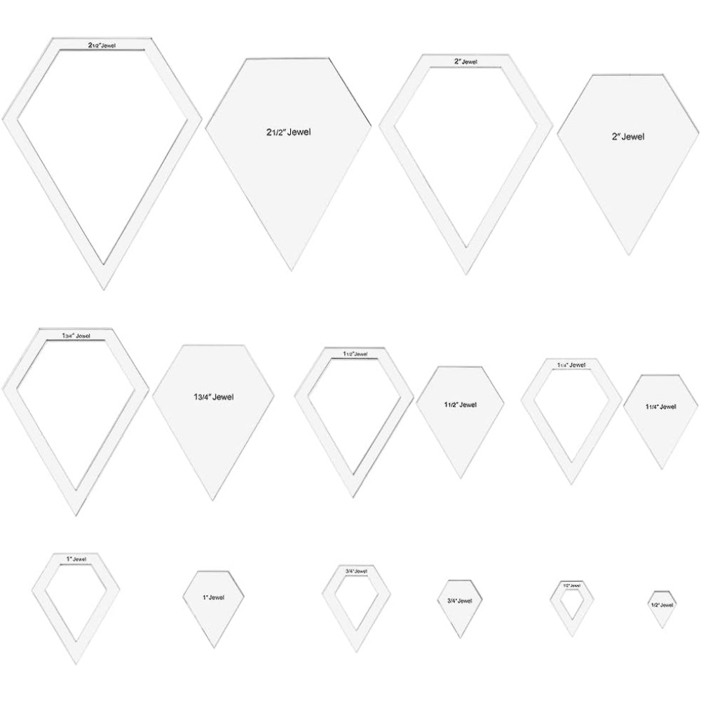 Ruler Set Transparent - Modelo de acolchoamento de joias, 16